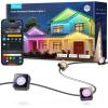 imageGovee Permanent Outdoor Lights 2 100ft RGBIC Outdoor Lights with 72 LED Lights IP67 Waterproof 100 Scene Modes with 40lm White for Outdoor Decorations Works with Alexa Google Assistant WhiteBlack