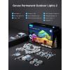 imageGovee Permanent Outdoor Lights 2 100ft RGBIC Outdoor Lights with 72 LED Lights IP67 Waterproof 100 Scene Modes with 40lm White for Outdoor Decorations Works with Alexa Google Assistant WhiteBlack