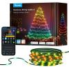 imageGovee Christmas Lights 2 RGBWIC 99FT 300LEDs Christmas Tree Lights with Shape Mapping Function Smart Holiday String Lights for Christmas Decor 130 Preset Scenes Voice and APP Control Green WireGreen