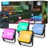 imageGovee Outdoor Flood Lights 2 RGBIC Warm Cold White LED Lights 50 Scene Modes for Party Landscape Lighting Upgrated IP66 with App Control Wired 4 Pack4 pack
