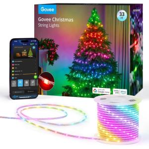 imageGovee Christmas Lights 66ft Smart RGBIC String Lights AppControlled 125 Scene Modes IP65 Waterproof Sync with Music Works with Alexa Holiday Party Decorations Indoor Outdoor33ft