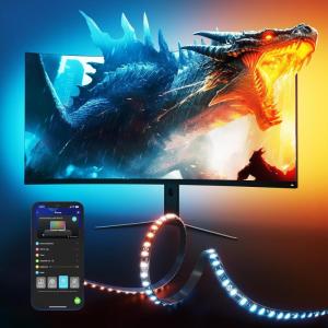 imageGovee Gaming Light for Monitor G1 RGBIC LED Backlight for 2734 Inch PC Smart LED Lights for Monitors with Color Matching Adapts to Curved Monitors Double Strip Light Beads with 123 Scene Modes59ft for 2734 PC