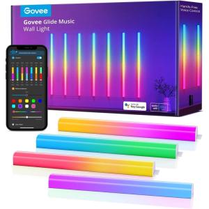 imageGovee Glide Wall Lights RGBIC LED Lights Smart Gaming Lights Works with Alexa and Google Assistant RGB Light Bar LED Wall Lights for Bedroom 2 Panels Set 3 SectionsPanel14 Pcs