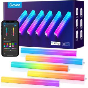 imageGovee Glide Wall Lights RGBIC LED Lights Smart Gaming Lights Works with Alexa and Google Assistant RGB Light Bar LED Wall Lights for Bedroom 2 Panels Set 3 SectionsPanel6 Pcs