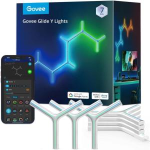 imageGovee Glide Y Lights RGBIC LED Gaming Lights for Wall Smart WiFi Game Lights with Music Sync DIY and Timer Feature Gaming Room Lights LED Lights for Gaming Setup Wall Lights 7 Pack7 Packs