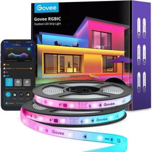 imageGovee Outdoor LED Strip Lights 656ft Smart Outdoor Lights Work with Alexa and Google Assistant App Control IP65 Waterproof RGBIC Outdoor Lights for Patio Eave Outdoor Decorations656ft