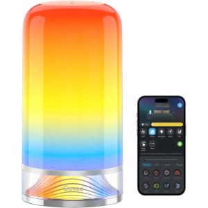 imageGovee RGBIC Smart Table Lamp 2 Touch Bedside Small Table Lamp Work with Matter Alexa LED Desk Lamp with 64 Scene Modes Color Changing Lamp for Bedroom Living Room Dimmable Night LightCorded