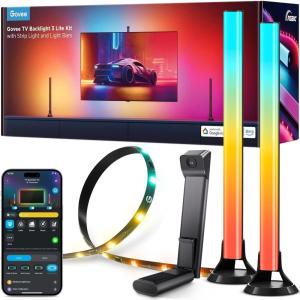 imageGovee TV Backlight 3 Lite Kit 118ft RGBICW WiFi TV LED Strip Lights for 5565in TVs with Camera and 15 Inches Smart Light Bars with 4in1 Light Beads  Works with Alexa ampamp Google Home