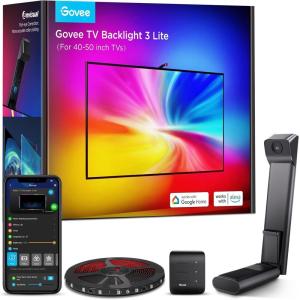 imageGovee TV Backlight 3 Lite with FishEye Correction Function Sync to 4050 Inch TVs 78ft RGBICW WiFi LED Strip Lights with Camera 4 Colors in 1 Lamp Bead Voice and APP Control Adapter78FT for 4050 TV