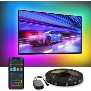 imageGovee TV LED BacklightRGBIC Smart LED Strip Lights for 7080 inch TVs Bluetooth and WiFi Control Works with Alexa ampamp Google Assistant Music Sync 99 Scene Modes Adapter15FT for 7080 TV