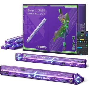 imageGovee x Evangelion Gaming Wall Light RGBIC Glide Wall Light Work with Matter Alexa and Google Assistant DIY Customized LED Wall Lighting Effects and ShapesGaming Light Bar for Gaming Room6Pcs2Connectors