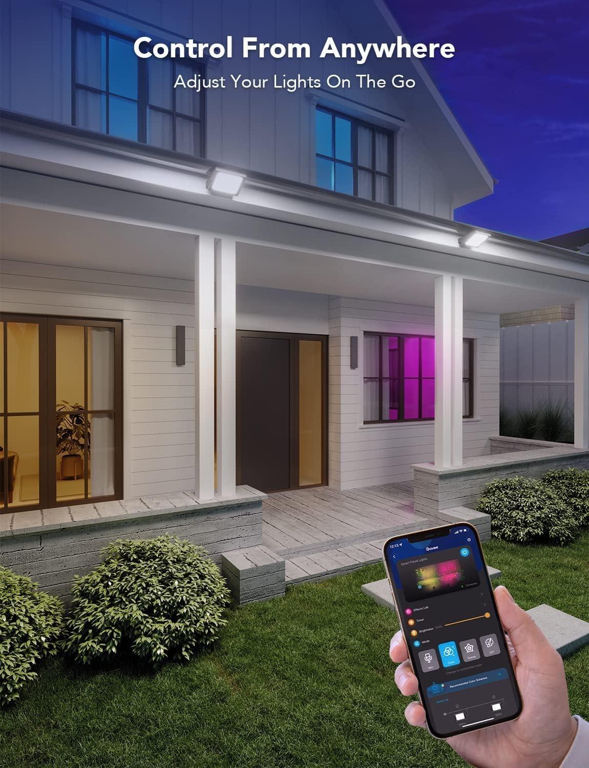 imageGovee Outdoor Lights Flood Lights Uplight 2 in 1 LED Low Voltage Landscape Lighting IP65 Pathway Lights with App Control Garden Yards Holiday Decor Wired 4 Pack2 pack