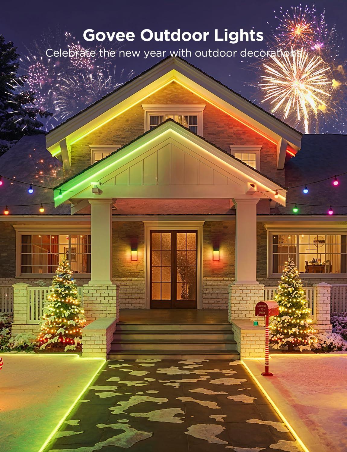 imageGovee Outdoor Wall Light 1500LM Smart RGBIC Porch Lights Outdoor with 45 Scene Modes IP65 Waterproof for Outdoor Decor DIY Lighting Effects Works with Alexa Google Assistant and Matter 2 Pack2