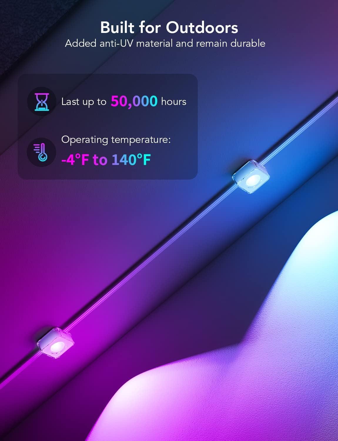 imageGovee Permanent Outdoor Lights Smart RGBIC Outdoor Decor with 75 Scene Modes 100ft with 72 LED Lights IP67 Waterproof for Outdoor Decorations Work with Alexa Google Assistant WhiteWhite