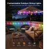 imageGovee Smart Outdoor String Lights 2 144ft RGBIC Outdoor Lights with Dimmable Warm White LED Bulbs for Valentines Day Scene Modes for Patio Backyard IP65 Waterproof Works with Alexa App Control48ft