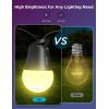 imageGovee Smart Outdoor String Lights 2 144ft RGBIC Outdoor Lights with Dimmable Warm White LED Bulbs for Valentines Day Scene Modes for Patio Backyard IP65 Waterproof Works with Alexa App Control48ft