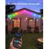 imageGovee Smart Outdoor String Lights H7015 48ft RGBIC Outdoor Lights with 15 Dimmable LED Bulbs IP65 Waterproof Color Changing Warm White Lights with 47 Scene Modes Works with Alexa App Control96ft