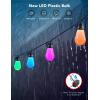 imageGovee Smart Outdoor String Lights H7015 48ft RGBIC Outdoor Lights with 15 Dimmable LED Bulbs IP65 Waterproof Color Changing Warm White Lights with 47 Scene Modes Works with Alexa App Control96ft