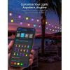 imageGovee Smart Outdoor String Lights H7021 RGBIC Warm White 96ft 2 Ropes of 48ft LED Bulbs for Valentines Day Gifts WiFi Patio Lights Work with Alexa Google APP Control IP65 Waterproof48ft