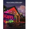 imageGovee Smart Outdoor String Lights H7021 RGBIC Warm White 96ft 2 Ropes of 48ft LED Bulbs for Valentines Day Gifts WiFi Patio Lights Work with Alexa Google APP Control IP65 Waterproof96ft