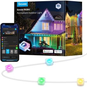 imageGovee Permanent Outdoor Lights Smart RGBIC Outdoor Decor with 75 Scene Modes 100ft with 72 LED Lights IP67 Waterproof for Outdoor Decorations Work with Alexa Google Assistant WhiteWhite