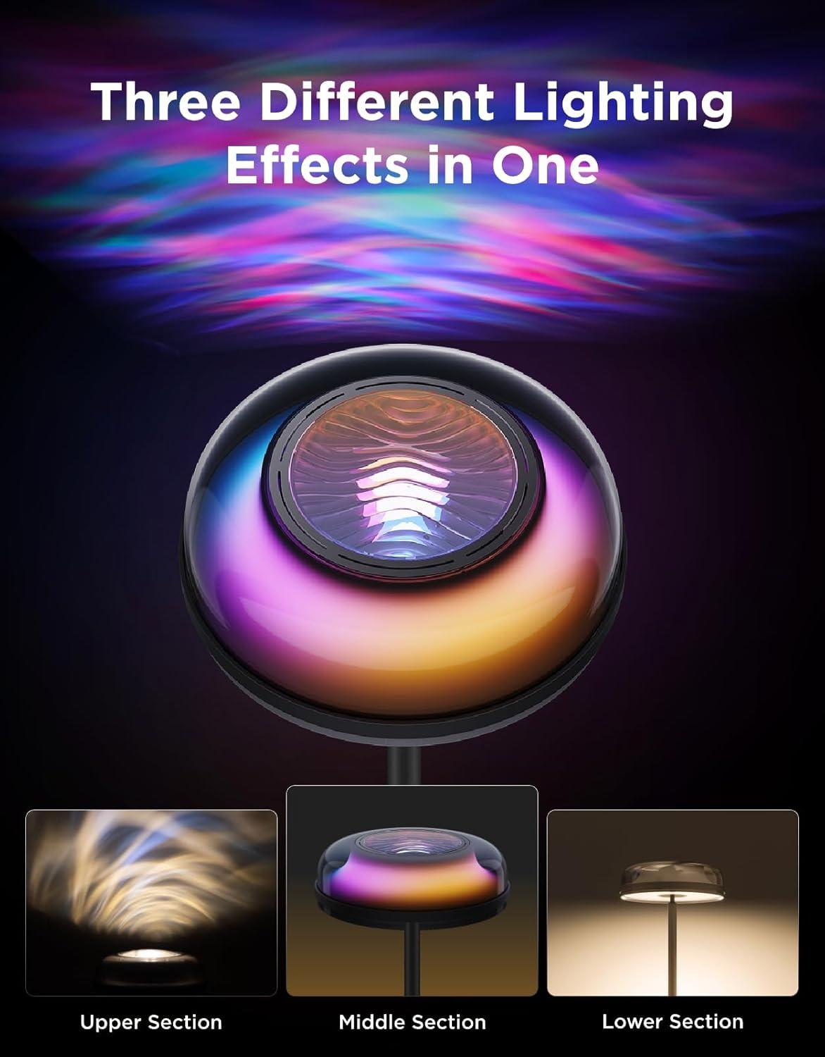 imageGovee Uplighter Floor Lamp for Living Room RGBIC Ripple Projector Smart Floor Lamp for Bedroom Works with Matter 215 ft Light Area LED Modern Corner Floor Light Warm Cool White Standing Lamp