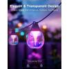 imageGovee Outdoor Clear Bulb String Lights 48ft RGBWIC Outdoor Lights with 15 Dimmable Warm White LED Bulbs 111 Scene Modes for Patio Backyard IP67 Waterproof Works with Alexa Google ampamp Matter48ft