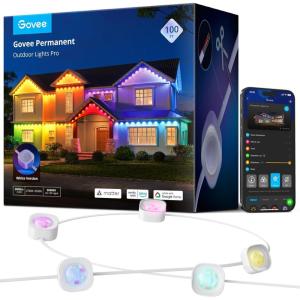 imageGovee Permanent Outdoor Lights Pro 200ft with 120 RGBIC LED Lights for Daily and Accent Lighting 75 Scene Modes for Outdoor Decor IP67 Waterproof Works with Alexa Google Assistant Matter WhiteWhite