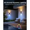 imageGovee Outdoor UpDown Wall Light 2 Pack 1200LM RGBICWW Smart Porch Lights Outdoor with 64 Scene Modes IP66 Waterproof Wall Sconce for Outdoor Decor Works with Alexa Google Assistant and Matter2