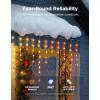 imageGovee Icicle Lights Smart RGBIC Christmas Lights for Outside 33ft with 400 LEDs Icicle Christmas Light Outdoor IP67 Waterproof Music Sync Voice Control 78 Scene Modes for Holiday Decor33ft