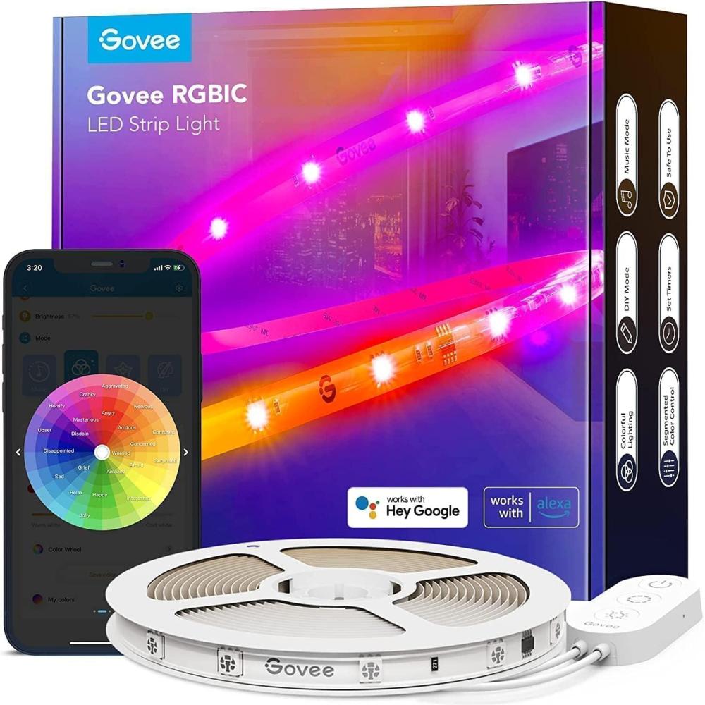 imageGovee 656 feet RGBIC LED Strip Lights for Bedroom Smart Strip Lights Alexa Compatible Color Changing LED Lights Home Decor 2 Rolls of 328 feet164ft