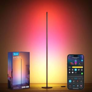 imageGovee RGBIC Floor Lamp Basic LED Corner Lamp Works with Alexa Smart Modern Floor Lamp with Music Sync and 16 Million DIY Colors Color Changing Standing Lamp for Bedroom Living Room BlueBlack
