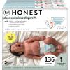 imageThe Honest Company Clean Conscious Diapers  PlantBased Sustainable  Limited Edition Prints  Club Box Size 6 35 lbs 40 CountDots  Dashes  Multicolored Giraffes