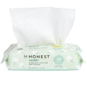 imageThe Honest Company 100 Organic Cotton Dry Wipes  Hypoallergenic for Sensitive Skin Dermatologist Tested Safe for Newborns  48 Count48 Count Pack of 1