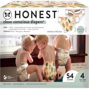 imageThe Honest Company Clean Conscious Diapers  PlantBased Sustainable  Fall 24 Limited Edition Prints  Club Box Size 3 1628 lbs 62 CountSize 4 54 Count