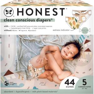 imageThe Honest Company Clean Conscious Diapers  PlantBased Sustainable  Fall 24 Limited Edition Prints  Club Box Size 3 1628 lbs 62 CountSize 5 44 Count
