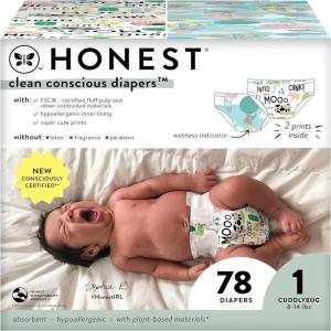 imageThe Honest Company Clean Conscious Diapers  PlantBased Sustainable  Limited Edition Prints  Club Box Size 6 35 lbs 40 CountAbove It All  Barnyard Babies