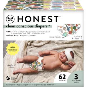 imageThe Honest Company Clean Conscious Diapers  PlantBased Sustainable  Limited Edition Prints  Club Box Size 6 35 lbs 40 CountCactus Cuties  Donuts