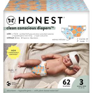 imageThe Honest Company Clean Conscious Diapers  PlantBased Sustainable  Limited Edition Prints  Club Box Size 6 35 lbs 40 CountOrange You Cute  Feeling Nauti