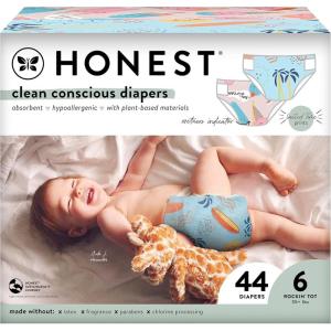 imageThe Honest Company Clean Conscious Diapers  PlantBased Sustainable  Limited Edition Prints  Club Box Size 6 35 lbs 40 CountOui Scream  Summer Seasun