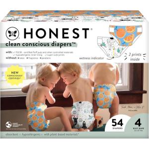 imageThe Honest Company Clean Conscious Diapers  PlantBased Sustainable  Limited Edition Prints  Club Box Size 6 35 lbs 40 CountSpace Travel  Orange You Cute