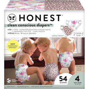 imageThe Honest Company Clean Conscious Diapers  PlantBased Sustainable  Limited Edition Prints  Club Box Size 6 35 lbs 40 CountWild Thang  Rose Blossom