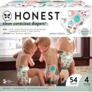 imageThe Honest Company Clean Conscious Diapers  PlantBased Sustainable  Winter 24 Limited Edition Prints  Club Box Size 3 1628 lbs 62 CountSize 4 54 Count
