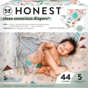 imageThe Honest Company Clean Conscious Diapers  PlantBased Sustainable  Winter 24 Limited Edition Prints  Club Box Size 3 1628 lbs 62 CountSize 5 44 Count