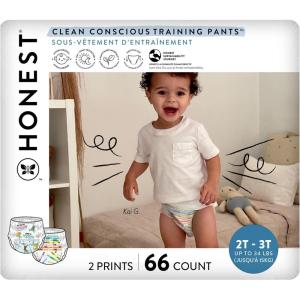 imageThe Honest Company Clean Conscious Training Pants  PlantBased Sustainable Diapers  Lets Color  See Me Rollin  Size 2T3T up to 34 lbs 66 CountLets Color  See Me Rollin