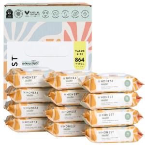 imageThe Honest Company Clean Conscious Unscented Wipes  Over 99 Water Compostable PlantBased Baby Wipes  Hypoallergenic for Sensitive Skin EWG Verified  Pattern Play 576 CountSunburst