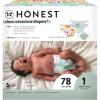 imageThe Honest Company Daytime Diapers for Sensitive Skin  Hypoallergenic Fragrance Free  Spring 25 Limited Edition Prints  Club Box Size 4 2237 lbs 54 CountSize 1 78 Count