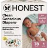 imageThe Honest Company Clean Conscious Diapers for Delicate Skin  Up to 100 Leakproof  Hypoallergenic Fragrance Free  Fall 25 Limited Edition Prints  Club Box Size 1 814 lbs 78 Count