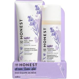 imageThe Honest Company 2in1 Cleansing Shampoo  Body Wash and Face  Body Lotion Bundle  Disney Design  Gentle for Baby  Dermatologist Tested  Sensitive Fragrance Free 185 fl ozLavender Calm