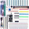 imageELEGOO Upgraded Electronics Fun Kit wPower Supply Module Jumper Wire Precision Potentiometer 830 tiePoints Breadboard Compatible with Arduino STM32